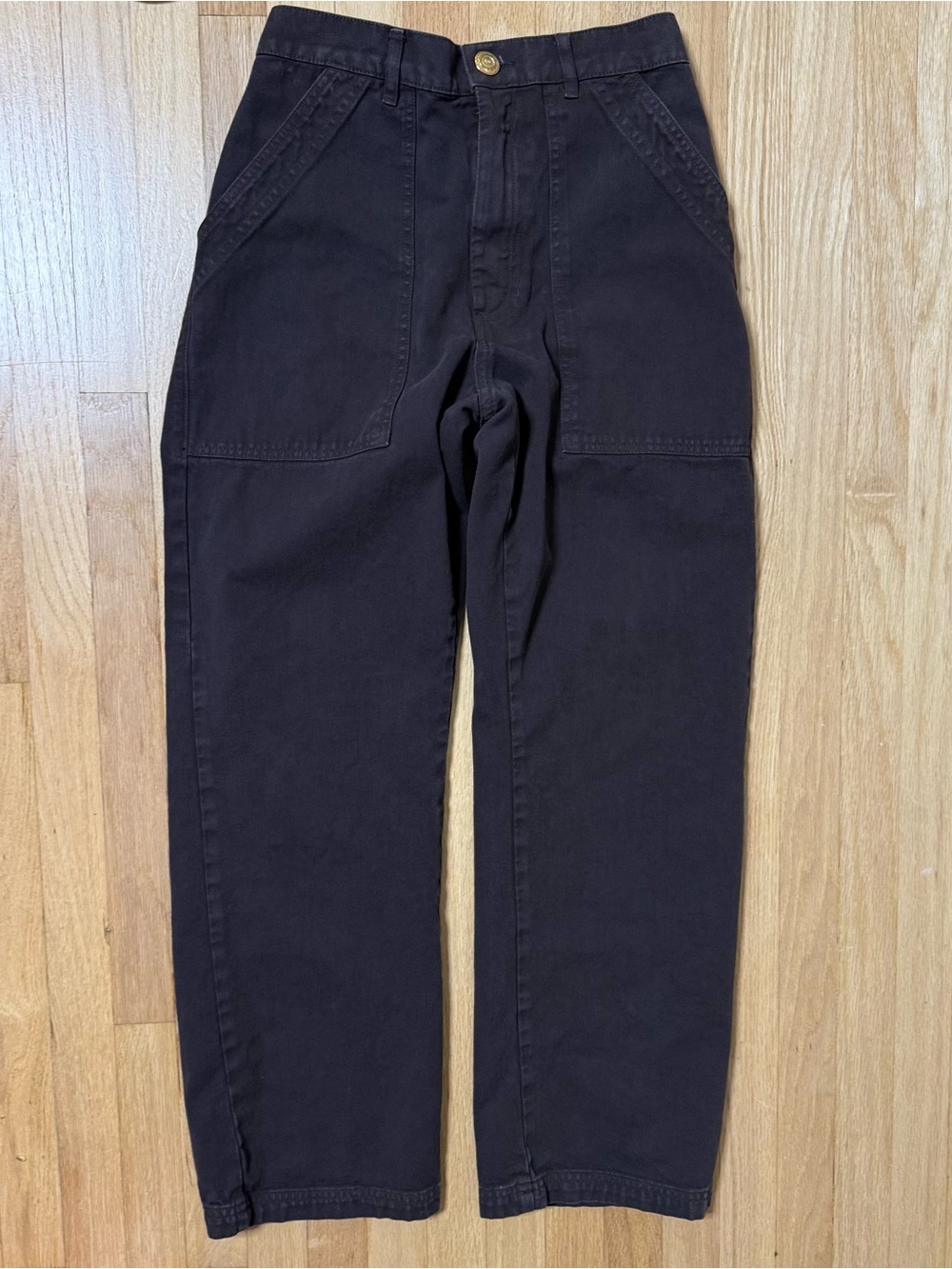 Big Bud Press Work Pants Women Size XS Utility Brown High Rise Casual Wide Leg